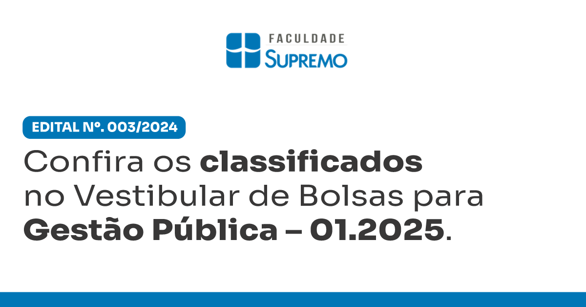 Resultado | Vestibular de bolsas de estudos - Gesto Pblica - 01.2025